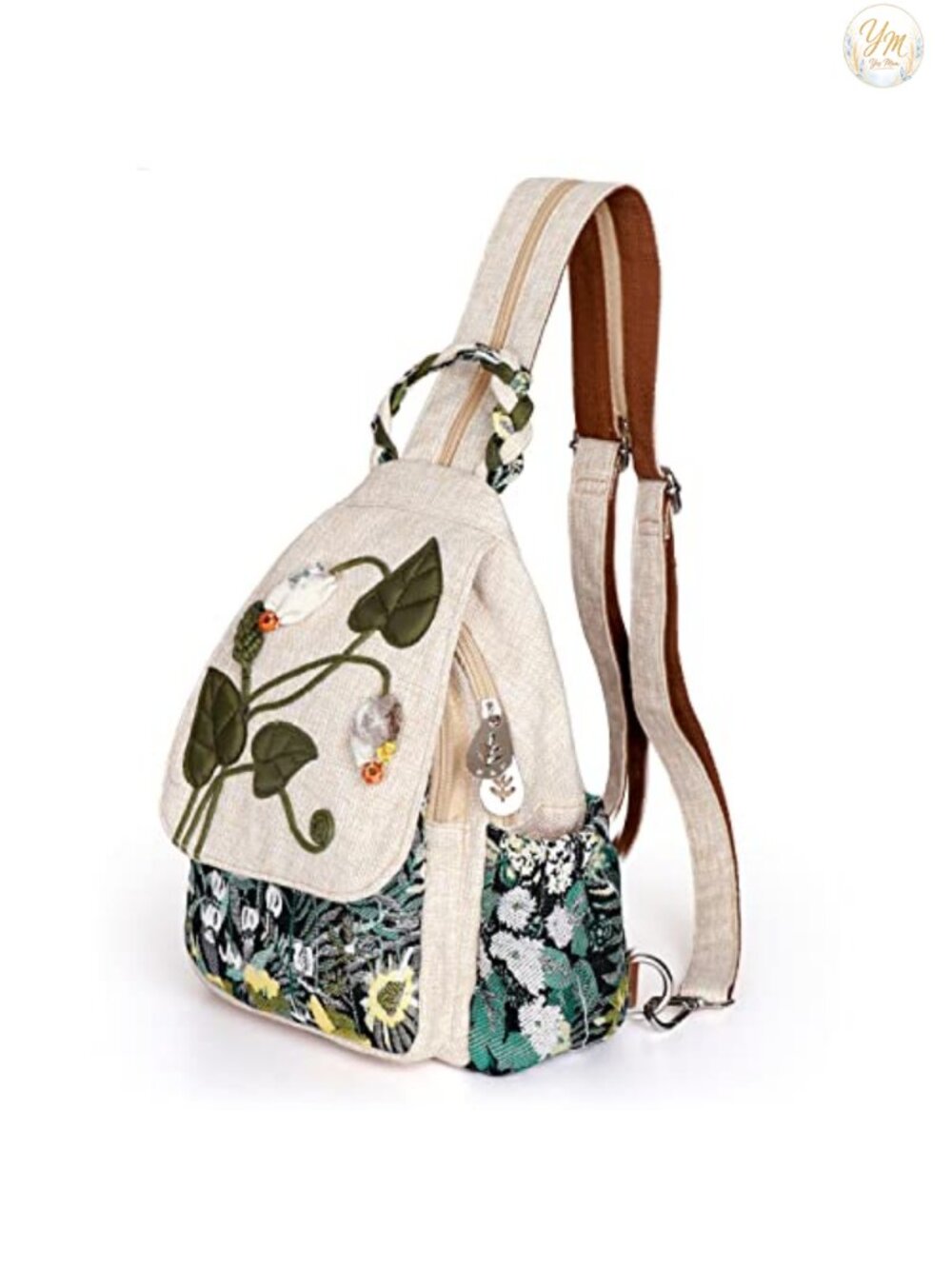 Canvas Convertible Sling Backpack Handcrafted Water Resistant